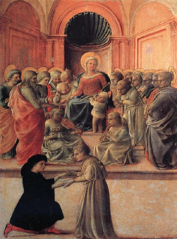 Fra Filippo Lippi Madonna and Child with Angels,Saints and Donor oil painting image